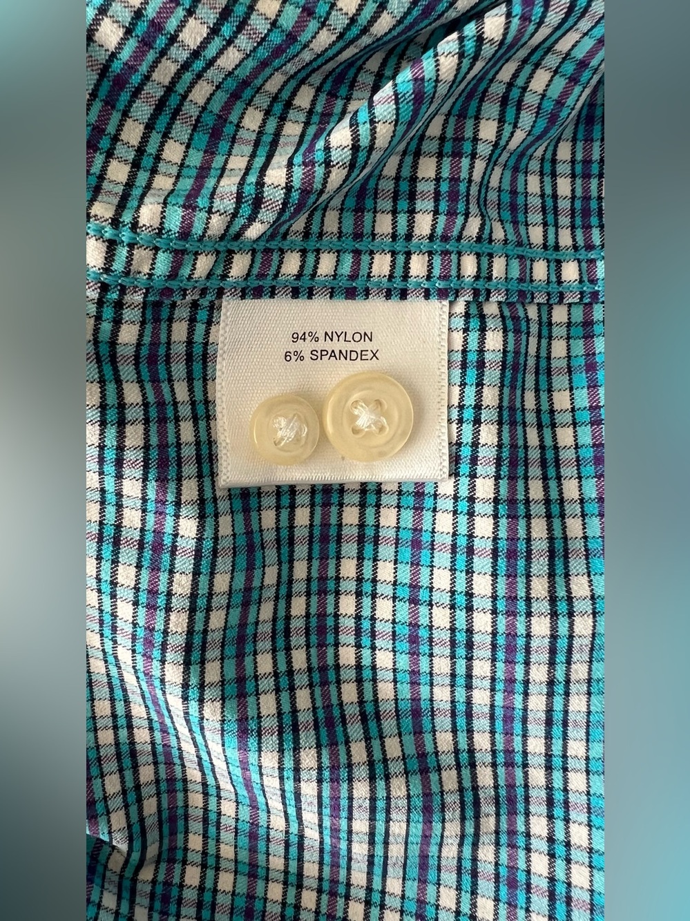 Peter Millar Summer Comfort XXL Blue Plaid Stretch Button Down Shirt - Picture 6 of 8